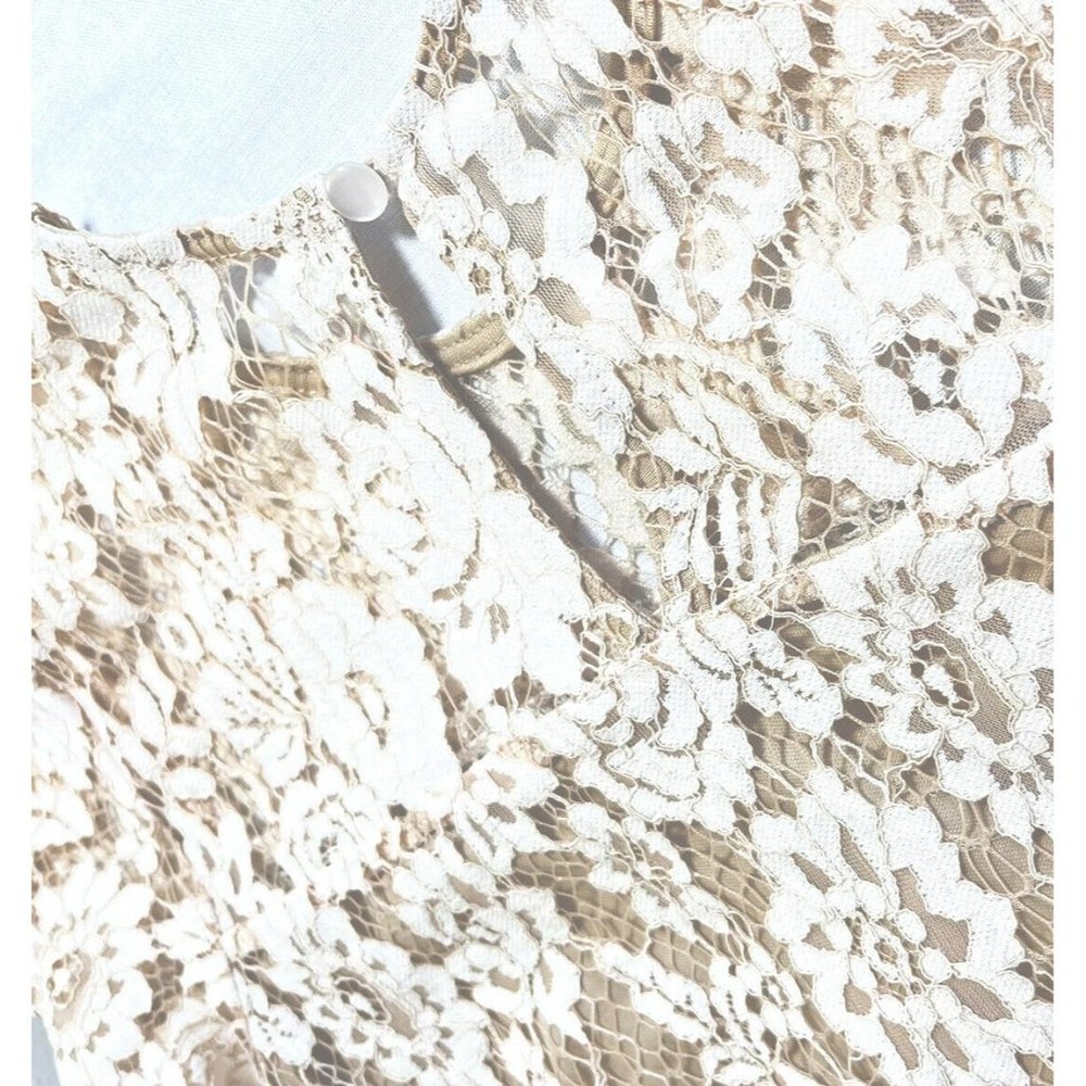 Francesca's Lace Dress Ladies XXS Ivory with floral insert lined NWT - Picture 9 of 11